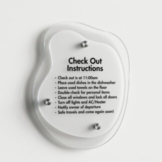 Instructional Airbnb Acrylic Signs 8X10"